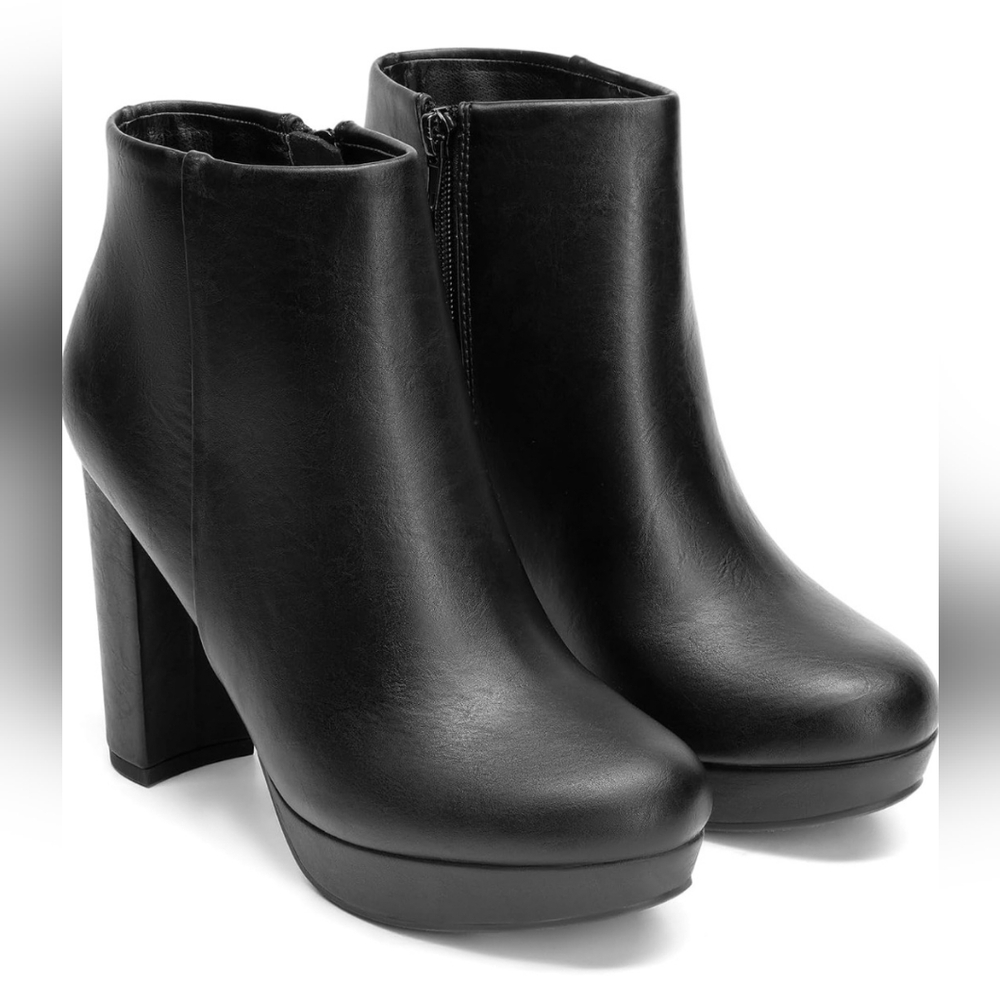 🔥DREAM PAIRS Women's High Chunky Heel Ankle Boots Platform Short Ladies Booties